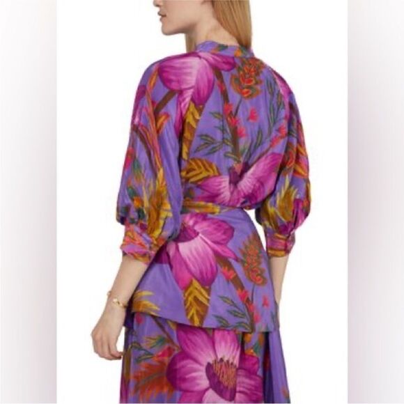 FARM Rio NWT Maxi Flowers Maxi Dress Purple Size XS MSRP $265 - Picture 5 of 11
